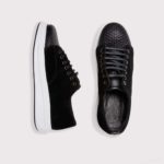 Ανδρικό Δερμάτινο Sneaker με Καστόρι – Μαύρο