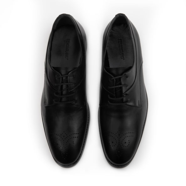 Ανδρικά Δερμάτινα Κλασσικά Χειροποίητα Δετά Παπούτσια Μαύρο Χρώμα