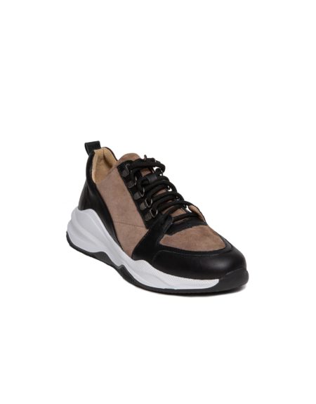 Men's Suede Leather Sneakers with Black Cords (W2028)