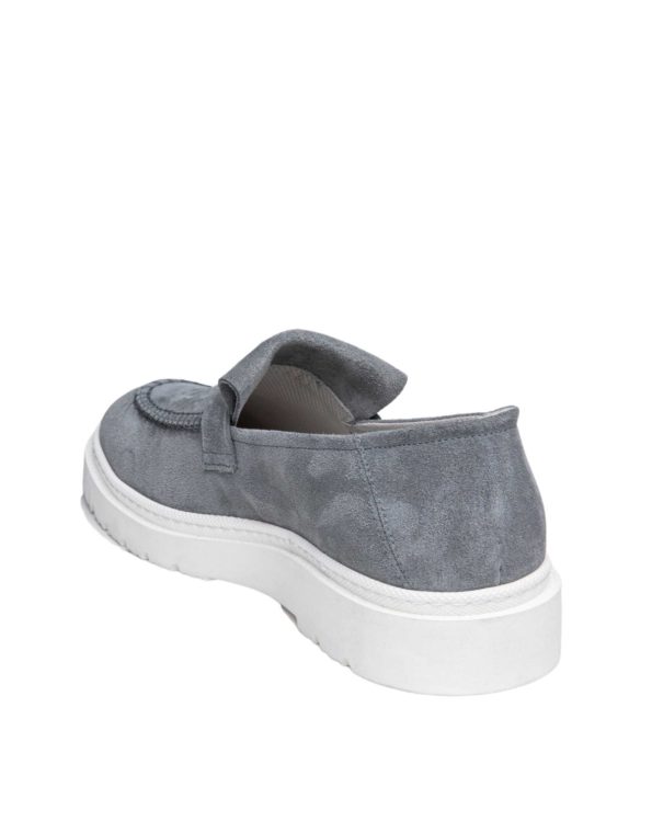 Ανδρικά Suede Leather Loafers Light Grey
