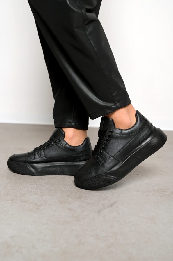 Mario Baldini eco leather shoes total black 202201-10 EDO