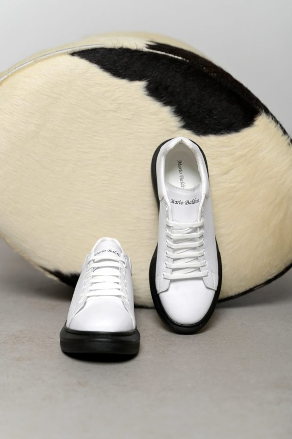 Mario Baldini eco leather shoes white black sole 507-10