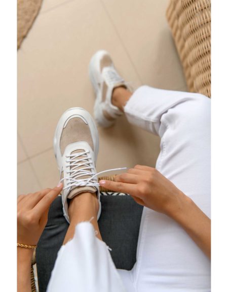 Γυναικείο Δερμάτινο Half-Suede Sneaker