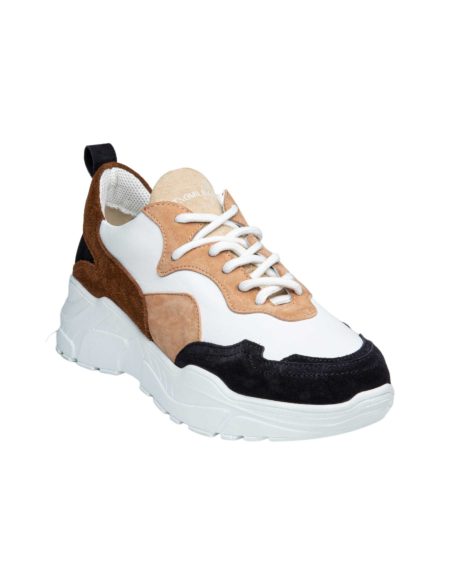 Γυναικείο Δερμάτινο Sneaker Tricolour