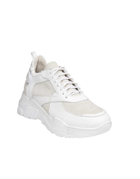 Women's Leather Half-Suede Sneakers (2025 - White/Ice)