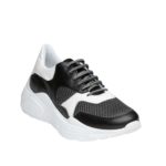 Γυναικείο Δερμάτινο Sneaker Μαύρο/Άσπρο