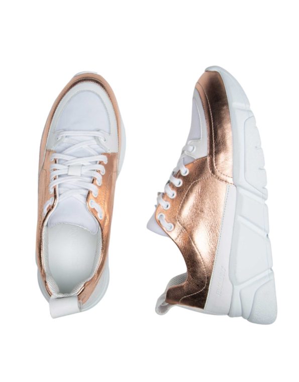Women’s Leather Sneakers Rose Gold (2111 White/Rose Gold)
