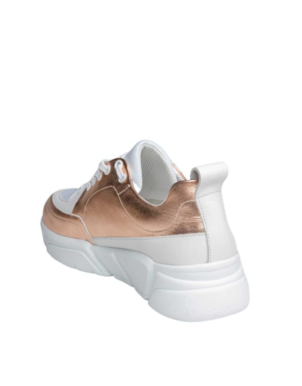 Γυναικείο Δερμάτινο Sneaker Rose Gold