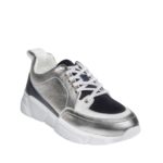 Γυναικείο Δερμάτινο Sneaker Silver Blue