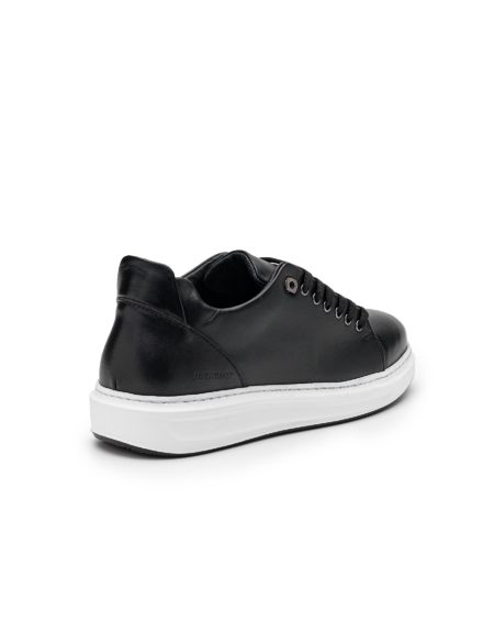 Ανδρικό Δερμάτινο Sneaker - Μαύρο (108 Black)