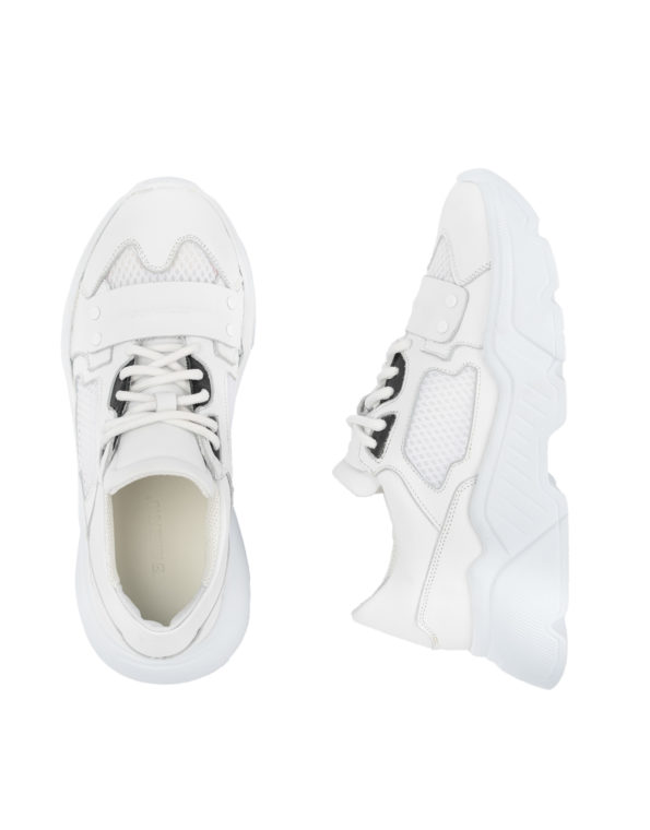 Γυναικείο Δερμάτινο Λευκό Sneaker