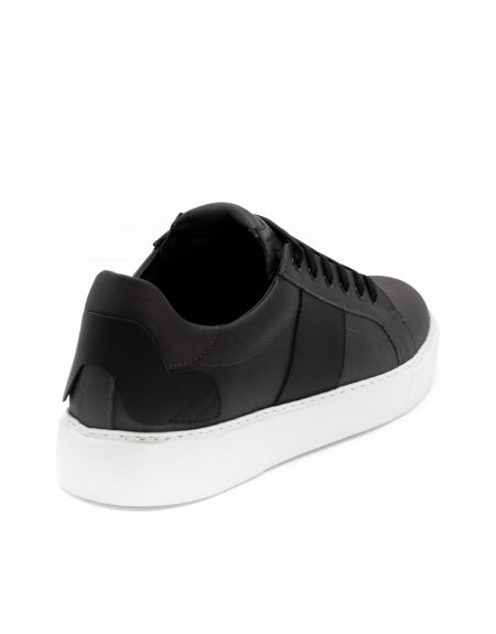 Ανδρικά Δερμάτινα Sneakers Μαύρα - ( 2229 Black/Grey)