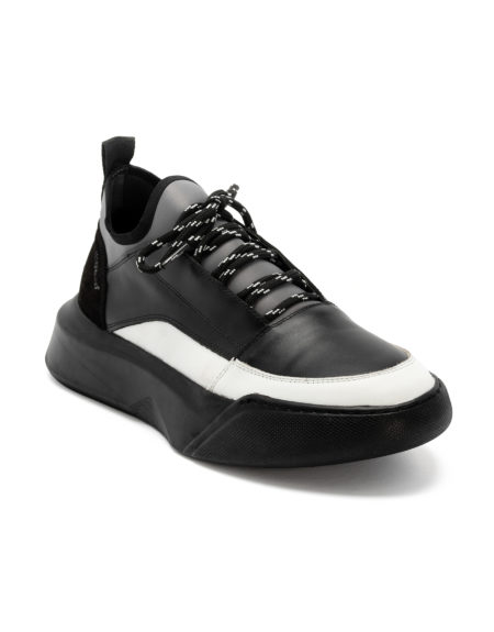 Ανδρικά Δερμάτινα Sneakers Τρίχρωμα - (2228Α)