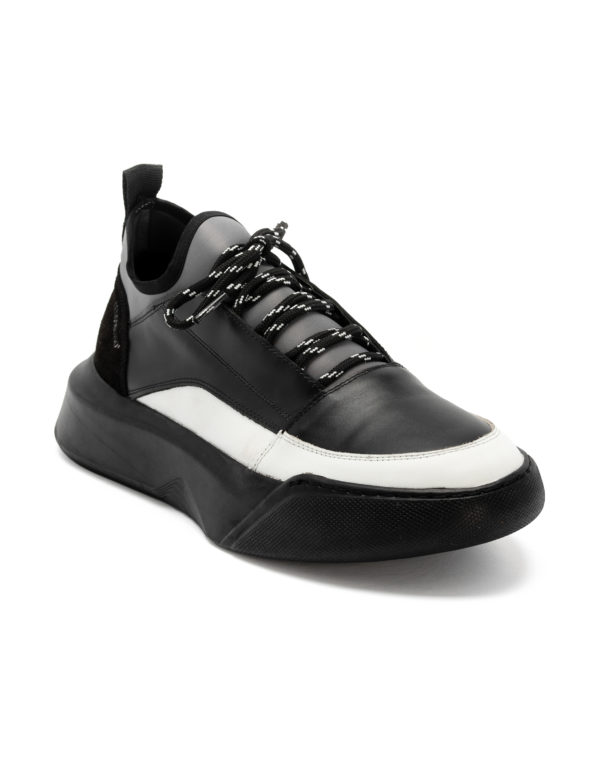 andrika dermatina deta sneaker black white cod2228A fenomilano leather shoes