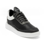 andrika dermatina sneaker grey black white cod2223 fenomilano leather shoes