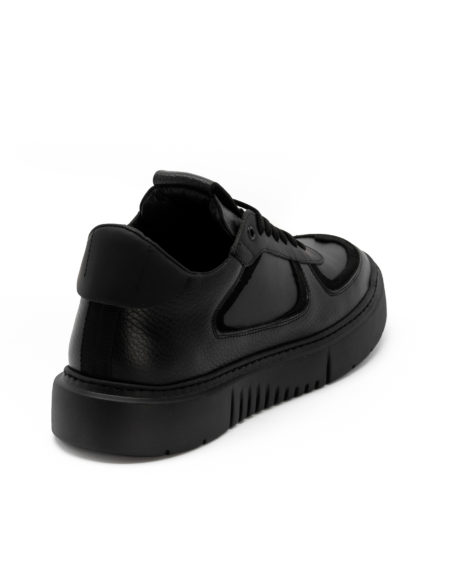 Ανδρικά Δερμάτινα Sneakers Μαύρα - (222 T. Black)