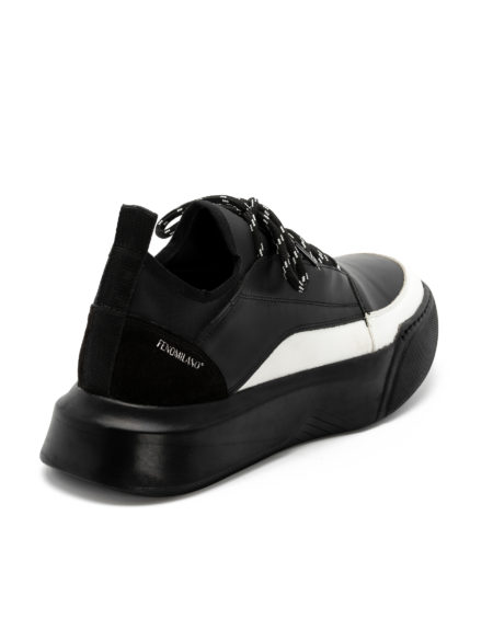 Ανδρικά Δερμάτινα Sneakers - (2228A Black/White)
