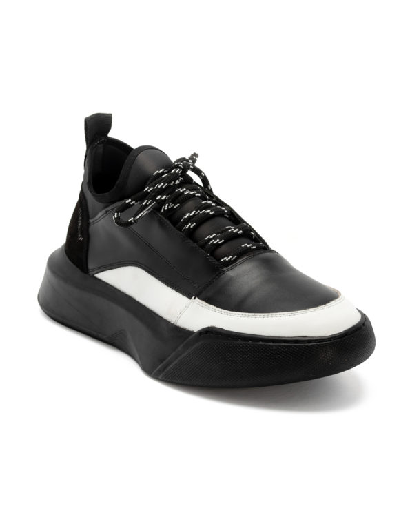 andrika dermatina deta sneaker black white cod2228A fenomilano leather shoes
