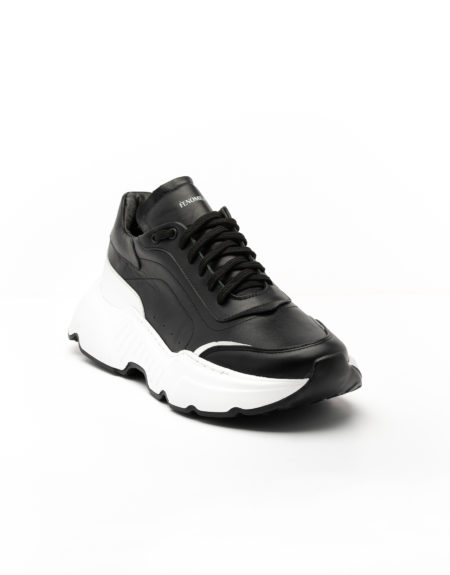 Men's Leather Sneakers with Wite Sole - (2227)