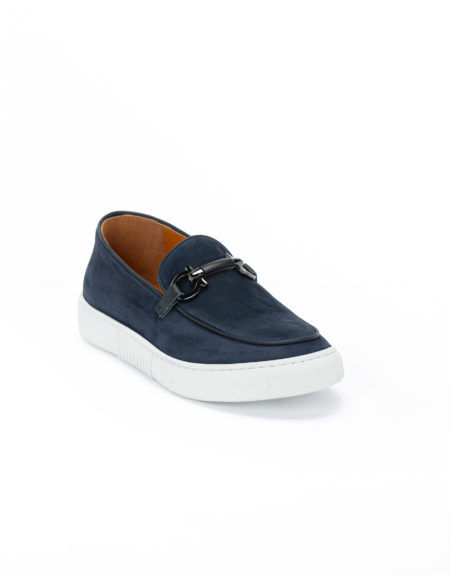 Men's Buckle Leather Loafers Blue - (2967-2A Navy)