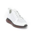 Ανδρικά Δερμάτινα Sneakers Με Αερόσολα Λευκά - (2948 - White)