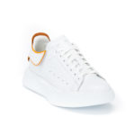 Ανδρικά Δερμάτινα Sneakers Με Χριτς Χρατς Λευκά - (462214-3 White/Orange)