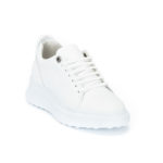 Ανδρικά Δερμάτινα Sneakers Δίπατα Λευκά - (108-2 White)
