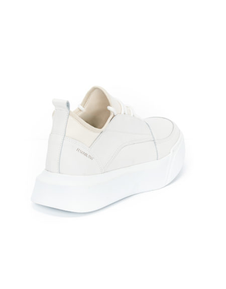 Ανδρικά Δερμάτινα Sneakers Με Λάστιχο Λευκά - (2228A White)