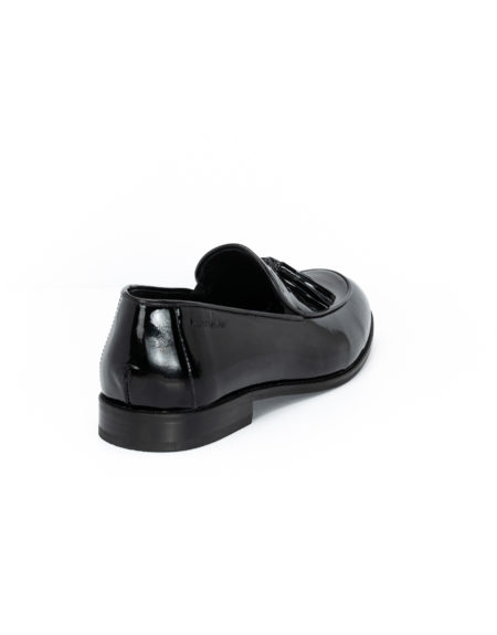 Men's Patent Leather Loafers Black - (2969)