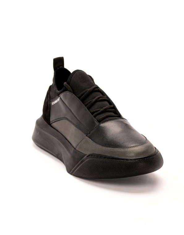 andrika dermatina sneakers black grey lastixo code 2228