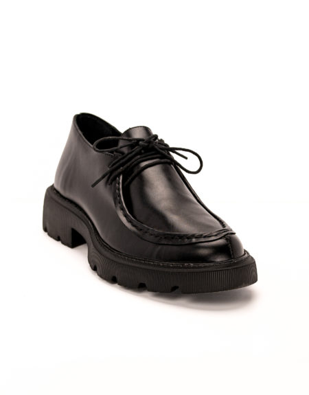 andrika dermatina laced derby shoes total black code 2319 fenomilano