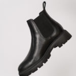 mens leather total black chelsea boots cod 2321 fenomilano