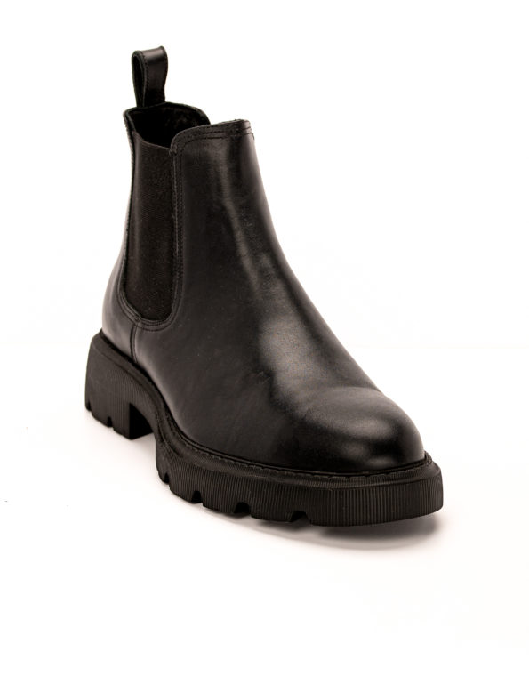 mens leather total black chelsea boots cod 2321 fenomilano