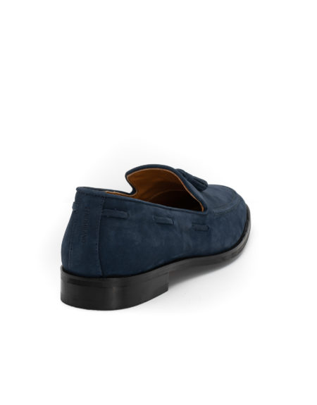 mens leather loafers suede blue code 2968 fenomilano