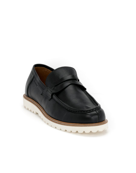 mens leather loafers black code 3086 fenomilano