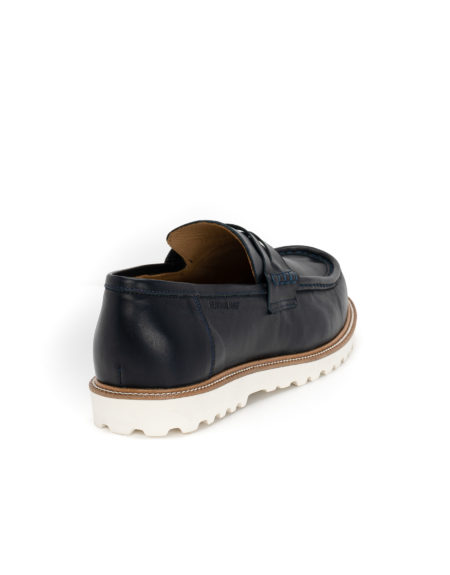 mens leather loafers navy code 3086 fenomilano