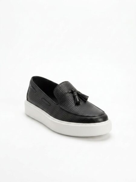 andrika dermatina loafers black printed leather tassels 2916 fenomilano