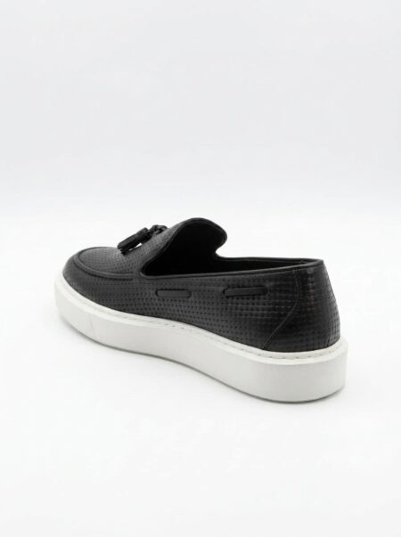 andrika dermatina loafers black printed leather tassels 2916 fenomilano