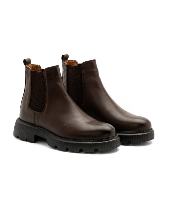 mens leather dark brown chelsea boots code 2321 fenomilano