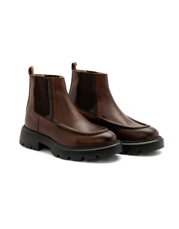 mens leather dark taba chelsea boots code 2328 fenomilano