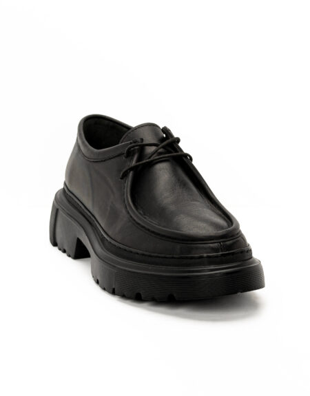 andrika dermatina total black lace-up derby shoes code 2319 fenomilano