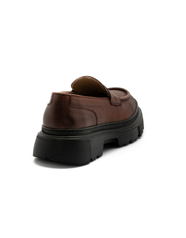 mens leather dark taba loafers code 1005 fenomilano