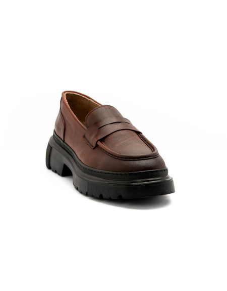 mens leather dark taba loafers code 1005 fenomilano