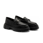 andrika-dermatina-loafers-shoes-total-black-silver-buckle-code-3075-fenomilano