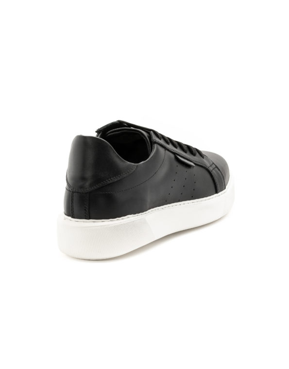 mens leather sneakers total black code 2333 fenomilano