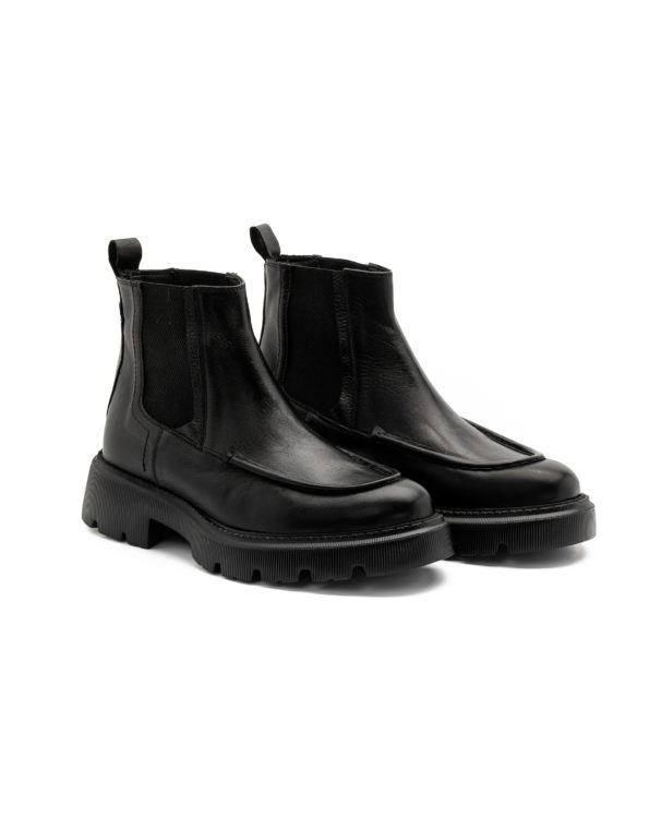 mens leather total black chelsea boots code 2328 fenomilano