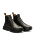 mens-leather-chelsea-booties-chaki-black-sole-2321EDO-fenomilano
