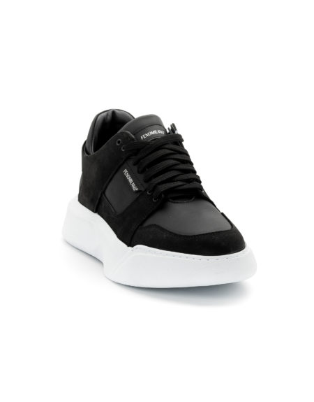 mens leather sneakers black code 2325 fenomilano