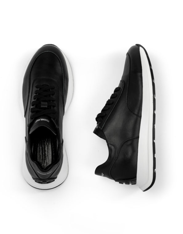mens leather sneakers black code 2329 fenomilano