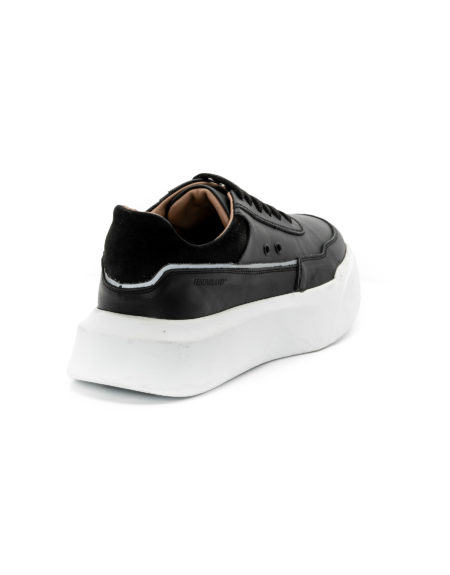 mens leather sneakers black code 2332 fenomilano